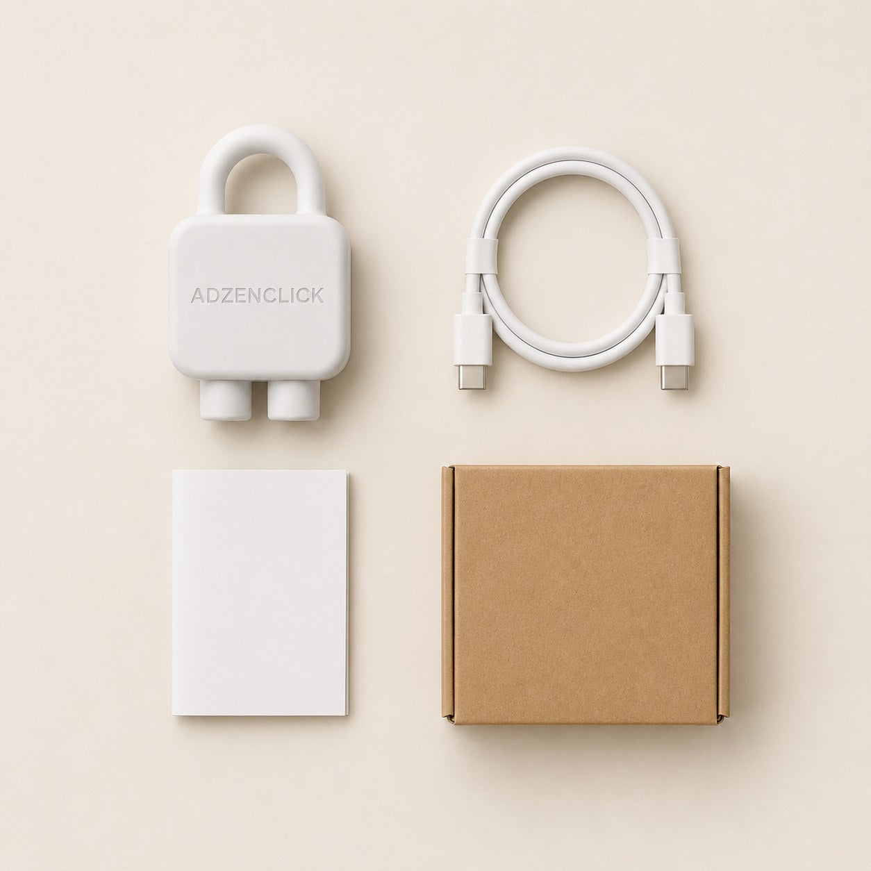In the box: Adzenclick, USB-C cable, quick start guide